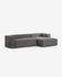 Blok 3 seater sofa with right-hand chaise longue in grey corduroy, 300 cm