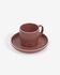 Roperta porcelain coffee cup and saucer in terracotta