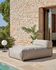 Square chaise longue pouffe with backrest in green with black aluminium, 165 x 101 cm