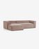 Blok 3 seater sofa with left hand chaise longue in pink wide seam corduroy, 300 cm