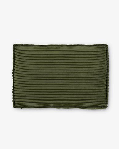 Blok cushion in green wide seam corduroy, 40 x 60 cm