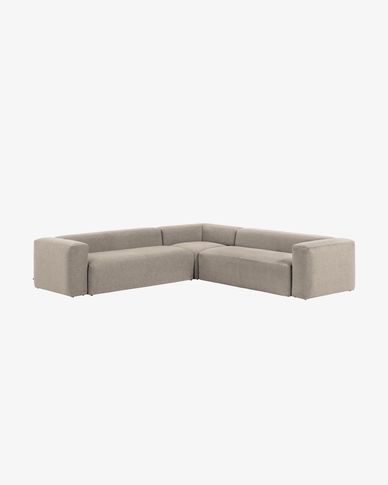 Blok 6 seater corner sofa in beige, 320 x 320 cm