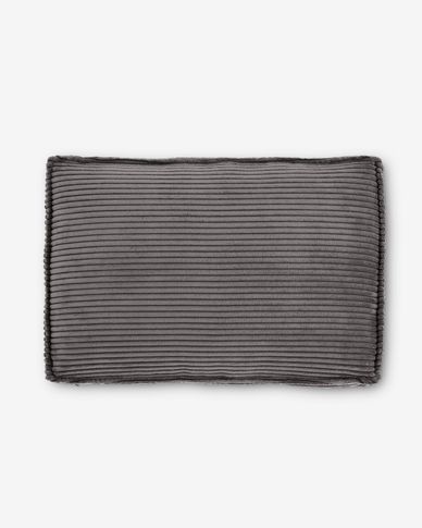 Blok cushion in grey wide seam corduroy, 40 x 60 cm