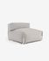 Square modular 100% outdoor sofa pouffe w/ backrest, light grey, white aluminium 101x101cm