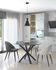 Full Argo round table in MDF with black lacquer and black finish steel legs, Ø 119 cm