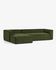 Blok 3 seater sofa with left hand chaise longue in green wide seam corduroy, 300 cm