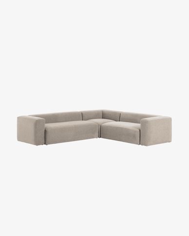 Blok 5 seater corner sofa in beige, 320 x 290 cm