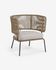 Nadin armchair in beige cord with galvanised steel legs