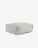Square modular 100% outdoor sofa pouffe in light grey with white aluminium, 101 x 101 cm