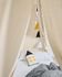 Nisi 100% organic cotton (GOTS) home shaped cushion in black and beige 35 x 20 cm