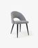 Grey Mael chair with steel legs with black finish