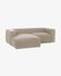 Blok 2-seater sofa with left-hand chaise longue in beige 240 cm