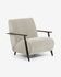 Meghan armchair in beige corduroy with solid ash legs in a wenge finish