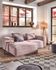 Blok 2 seater sofa with left hand chaise longue in pink wide seam corduroy, 240 cm