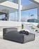 Square chaise longue pouffe with backrest in dark grey with black aluminium, 165 x 101 cm