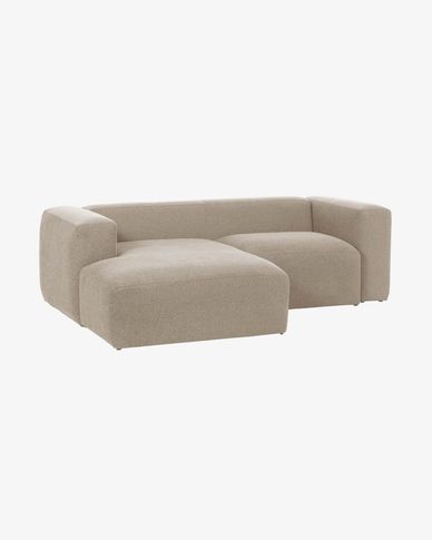 Blok 2 seater sofa with left-hand chaise longue in beige, 240 cm