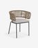Nadin chair in beige cord with galvanised steel legs