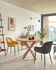 Full Argo round Ø 119 cm natural melamine table with steel legs with wood-effect finish